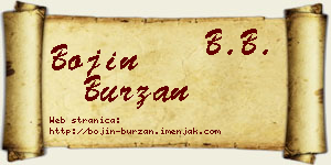 Bojin Burzan vizit kartica